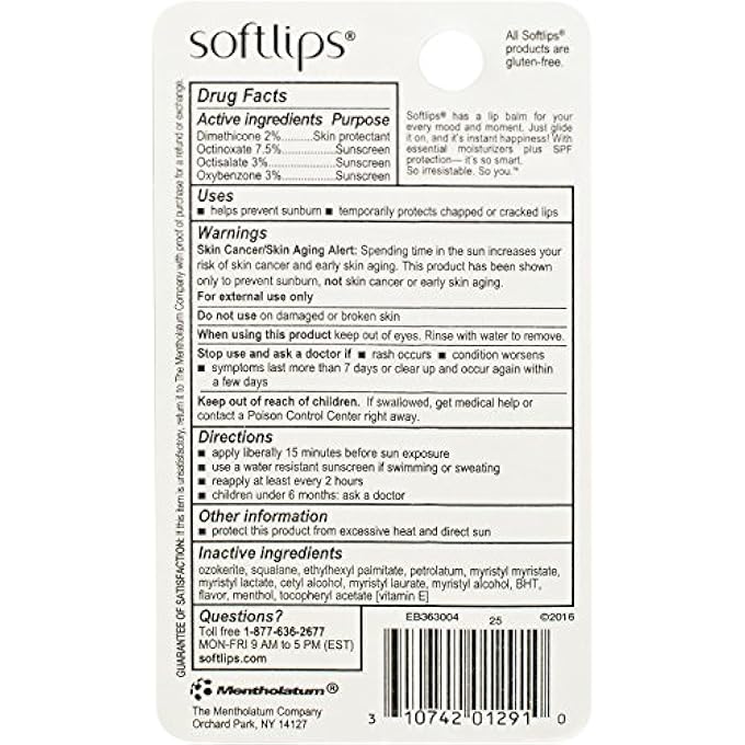 Softlips HYDRATION AND PROTECTION WITH SPF 20, VANILLA - Image 2